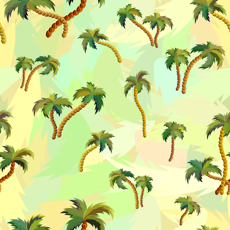 Vector seamless pattern with palm trees. Tropical design for clothing and interior in Hawaiian styleのイラスト素材