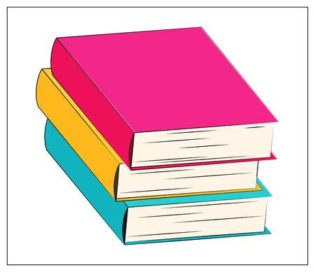 Vector stack of books flat icon isolated on white. Flat icon, vector sign, pictogram, logo illustration. Vector stock illustrationのイラスト素材