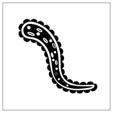 Vector illustration with outlines of bacteria, virus, cells, germs or epidemic bacillus. Stylized drawing for your web site design, logo, app, UI. Isolated stock illustration on white background.のイラスト素材