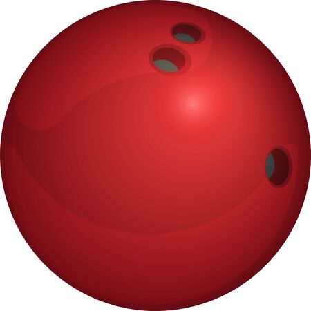 Red Bowling Ball Vector Icon. Realistic vector illustration of Bowling Ball for web design, logo, icon, app, UI. Isolated stock illustration on white.のイラスト素材