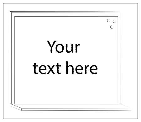 Vector Silhouette of Empty blackboard Icon. Outline vector illustration of school blackboardのイラスト素材