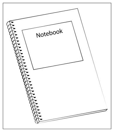 Vector Silhouette Notebook Icon. Outline vector illustration of notepadのイラスト素材