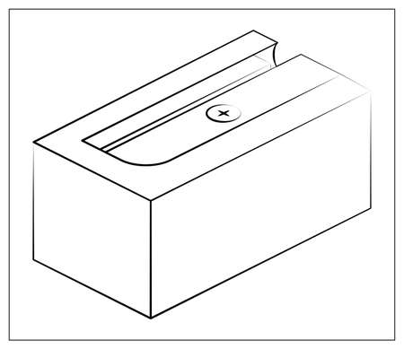 Vector Silhouette sharpener Icon. Outline vector illustration of sharpener for pencilのイラスト素材