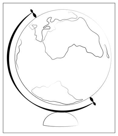 Vector globe Icon. Flat vector illustration of globe silhouetteのイラスト素材