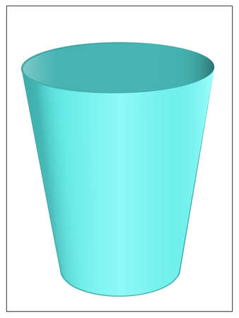 Vector blue simple glass Icon. Flal vector illustration of simple empty glassのイラスト素材