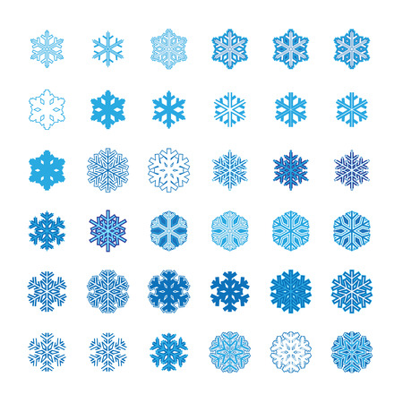 set of vector snowflakesのイラスト素材