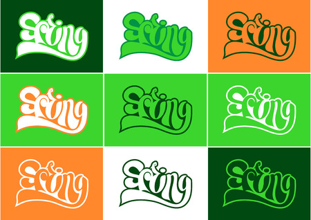 Spring lettering designのイラスト素材