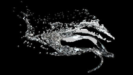 The stream of water, the circular motion, 3D, realistic picture.の写真素材