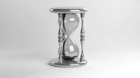 An hourglass on a white background. Without sand. 3D-rendering.の写真素材