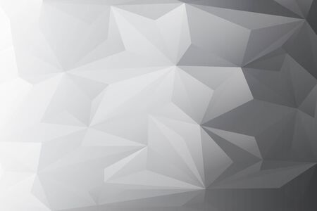 Abstract white-black background with lowpoly, triangle-shapesのイラスト素材
