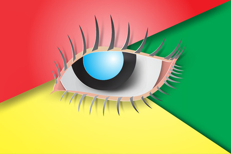 paper art of Eyes blue with colorful background,vectorのイラスト素材