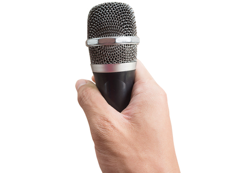 grip Mike sings isolated on white backgroundの写真素材