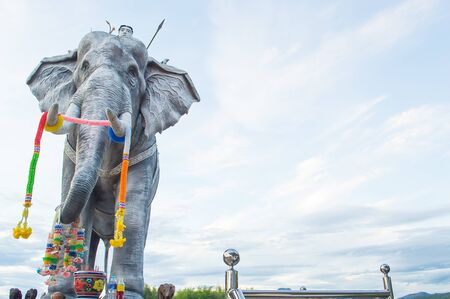 Joss house Chaoluang Changpuak Tusk green watrongngae From Nan,Thailandの写真素材