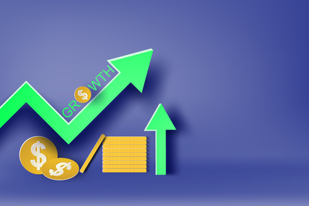 Paper art of strategy with design business concepts,dollar sign,vectorのイラスト素材