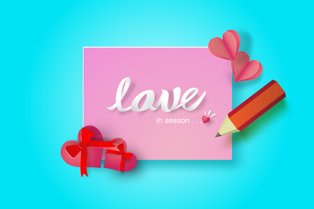 paper note valentine day,sweet,cute,vector.のイラスト素材
