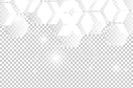 Abstract White geometric Hexagon
 technological background.vector illustrationのイラスト素材
