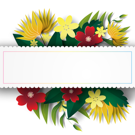 Paper art of  green colorful vector design frameのイラスト素材