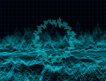 Abstract dark background with moving loop texture particles.Motion graphic Backdrop of ball dot...