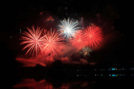Holiday salute in the night skyの写真素材