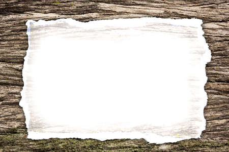 Blank old paper on wooden backgroundの写真素材