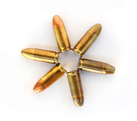 several bullets on white backgroundsの写真素材