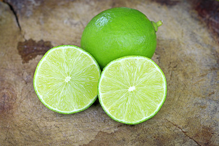 Lime on wooden background