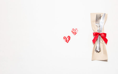 valentine theme with napkin and hearts