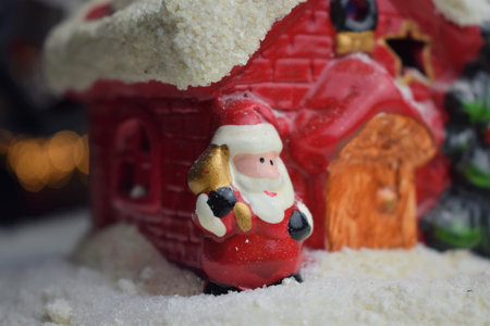 The house of Santa Claus snow, white space area for text