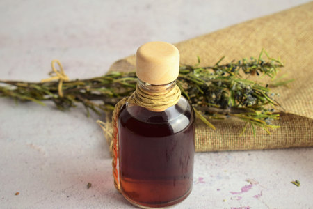 mary in a glass bottle. Natural, with many properties and versatile.