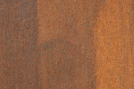 Metal plate with rust, with texture, brown and dark tones. Copy space.