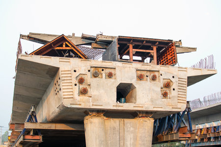 A cement bridge construction The sling was hanging out in the first segment.