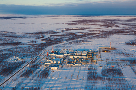 Gas processing plant, a top viewの写真素材