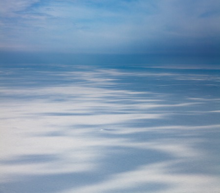 Winter tundra from aboveの写真素材