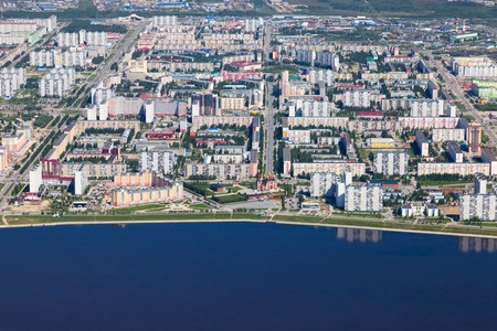 Nizhnevartovsk city is centre of Russia oil industry, top viewの写真素材