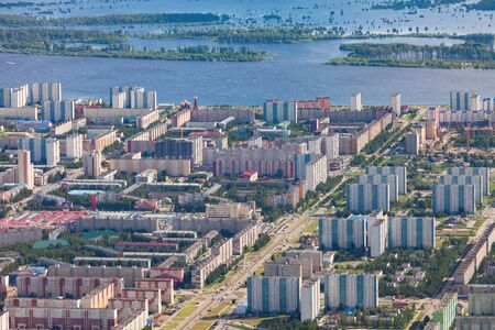 Nizhnevartovsk town, top viewのeditorial素材