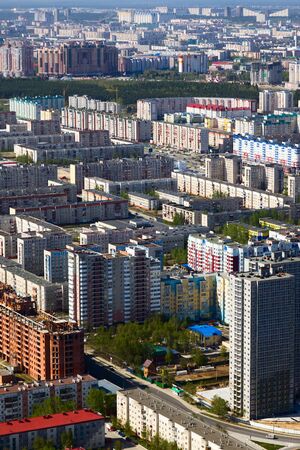 Birds eye view of the city of Surgut, Russiaのeditorial素材