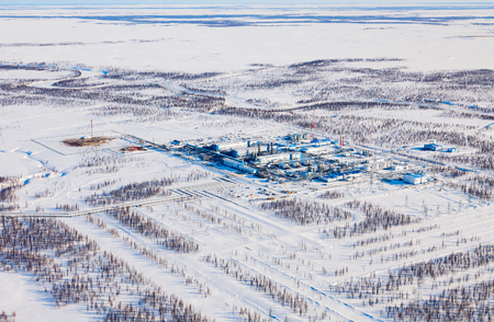 Gas processing plant, a top viewの写真素材