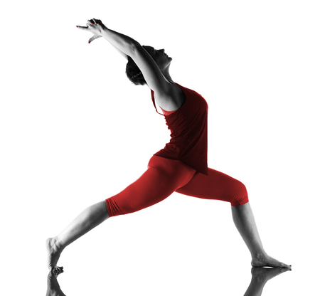 Woman making yoga exerciseの写真素材