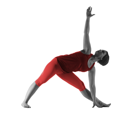 Woman making yoga exerciseの写真素材