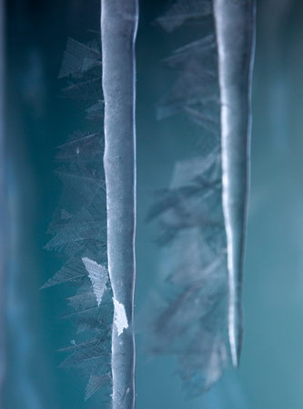 Winter Baikal. Olkhon Island. Fairy-tale Icy grotto