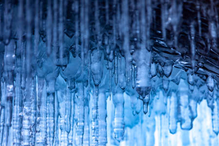 Winter Baikal. Olkhon Island. Fairy-tale Icy grottoの写真素材