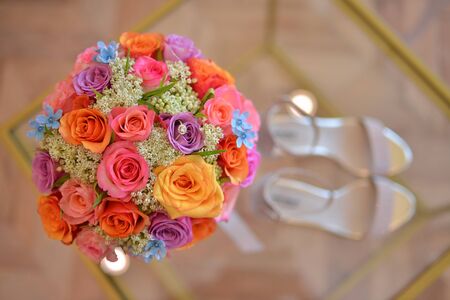 Romantic wedding bouquet of flowers.の写真素材