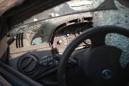 Road accident. Crush. Stop, take your time.の写真素材