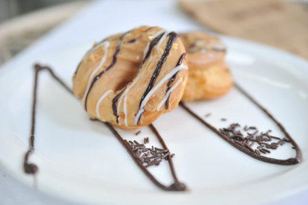 Brewing cake. Coffee desserts. Delicious dessert with coffee.