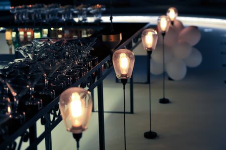 Pendant lamps, interior for cafe bar. Pendant lamp.の写真素材