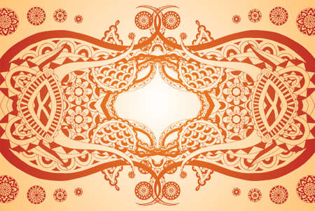 Cool reflection henna style doodle. Easily edited. のイラスト素材