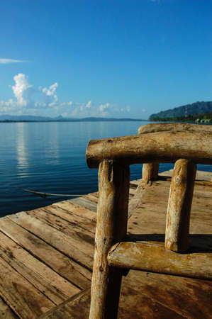 Lake blue skyの写真素材