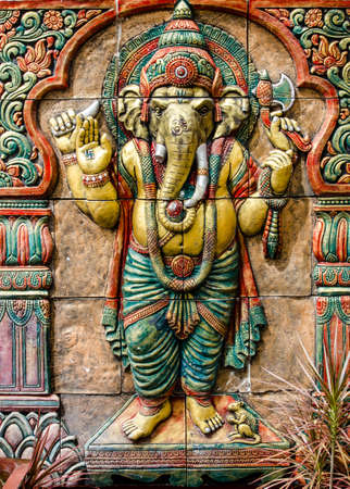 Hindu ganesha God at temple in thailandの写真素材