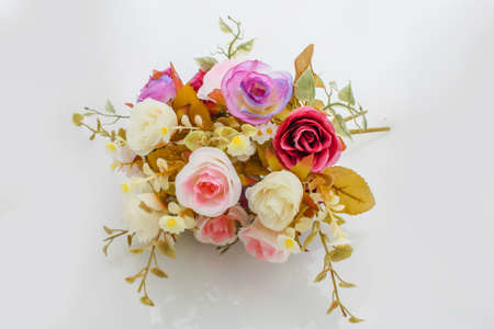 wedding bouquet with rose bushの写真素材