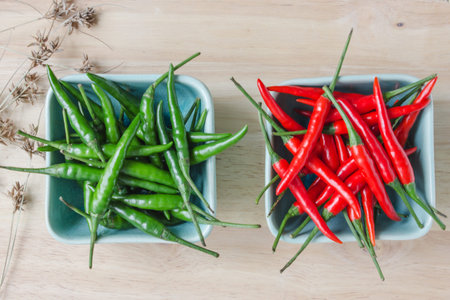 Green and red pepper isolated 